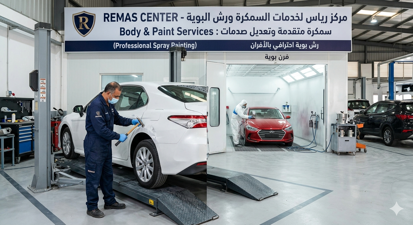 خدمات مركز ريماس في السمكرة ورش البوية: احترافية تعيد لسيارتك بريقها